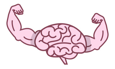 strong brain, brain power concept, vector illustration