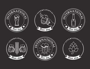 six beer day emblems
