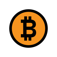 Bitcoin logo. Crypto currency btc vector icon.