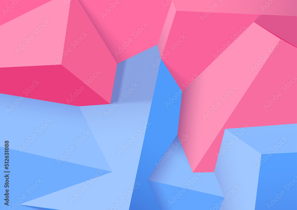 Aufkleber Abstract background with realistic colorful cubes. Trendy 3D background with wall of shapes.
