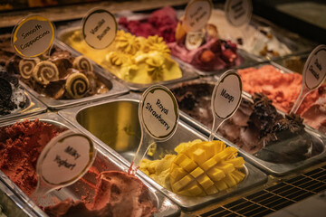 several taste of gelato ice cream