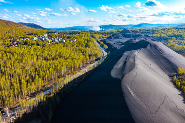 processing of huge slag heaps after copper production in the city of Karabash in Chelyabinsk region