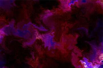 abstract colorful background with smoke. Fog in red blue neon light on black watercolor background vector. Beautiful fluid abstract paint background. close-up fragment of acrylic oil paint marble..