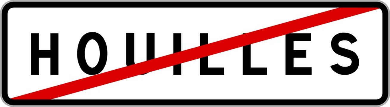 Panneau sortie ville agglom&eacute;ration Houilles / Town exit sign Houilles