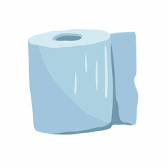 Vector illustration of toilet paper roll. Hand drawing doodle design. Hygienic care element. 