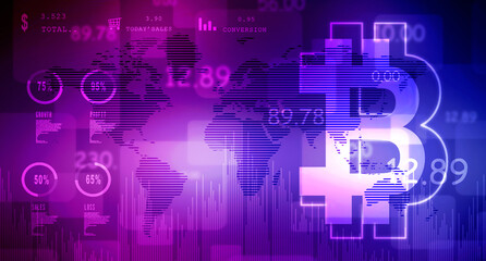 2d rendering bitcoin sign currency