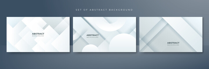 Abstract white geometric shape with futuristic concept background