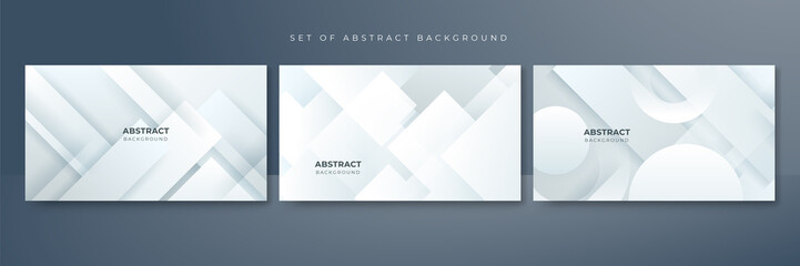 Abstract white geometric shape with futuristic concept background