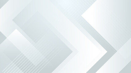 Fototapeta premium Abstract white geometric shape with futuristic concept background