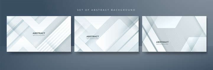 Fototapeta premium Abstract white geometric shape with futuristic concept background