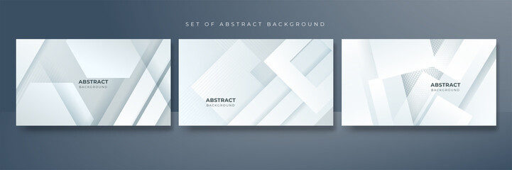 Abstract white geometric shape with futuristic concept background