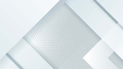 Abstract white geometric shape with futuristic concept background