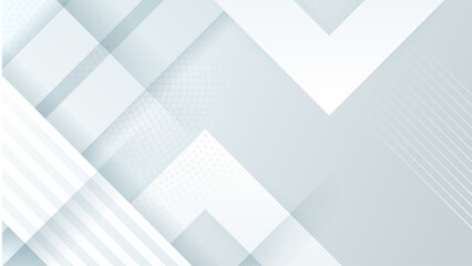 Obraz premium Abstract white geometric shape with futuristic concept background