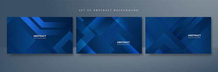 Modern dark blue abstract background. Vector abstract with science, futuristic, energy technology concept over dark blue background. Blue business presentation background - obrazy, fototapety, plakaty