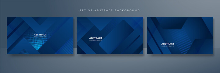 Modern dark blue abstract background. Vector abstract with science, futuristic, energy technology concept over dark blue background. Blue business presentation background