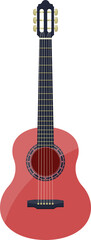Stylish classical guitar clipart design illustration