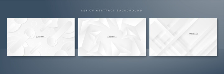 Fototapeta premium Abstract white background. Minimal geometric white light background abstract design.