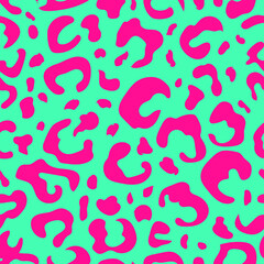 Vector pattern neon leopard. Animal print.High quality vector illustration.
