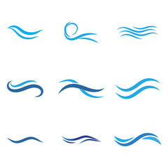 Water wave icon vector illustration design logo