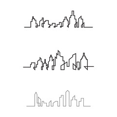 Naklejka premium Modern City skyline . city silhouette. vector illustration in flat design