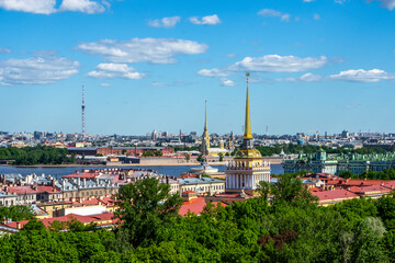 Obraz premium View of the city from the colonnade of St. Isaac's Cathedral, St. Petersburg, Russia