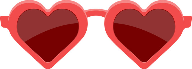 Stylish heart sunglasses clipart design illustration