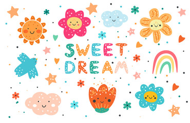 sweet dream cute doodle illustrations
