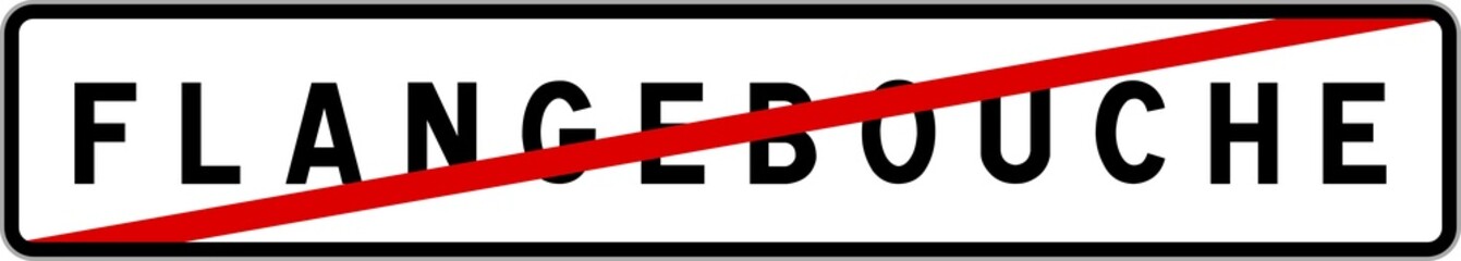 Panneau sortie ville agglom&eacute;ration Flangebouche / Town exit sign Flangebouche