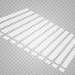 Overlay shadow effect. Transparent overlay window and blinds shadow. Realistic light effect of shadows and natural lighting on a transparent background. Vector illustration