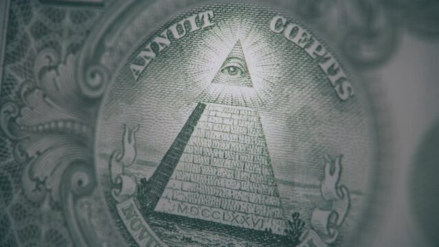 US One Dollar Bill All Seeing Eye Recession Conspiracy Concept