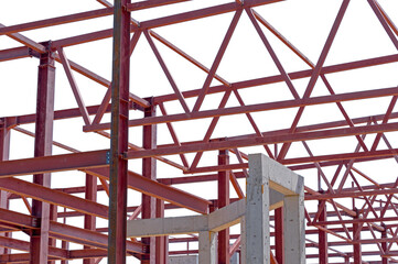 Steel Frames of A Building Under Construction