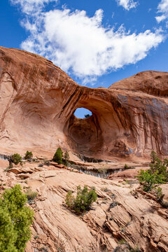 Arch In Utah Red Rock Formations And Water Stains 