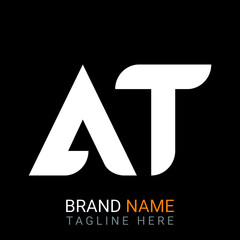 At Letter Logo design. black background.