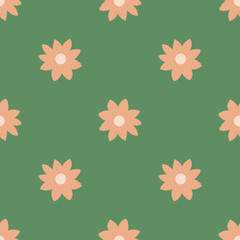 1970 trippy pattern daisy. Groovy Background, hand-drawn vector Illustration