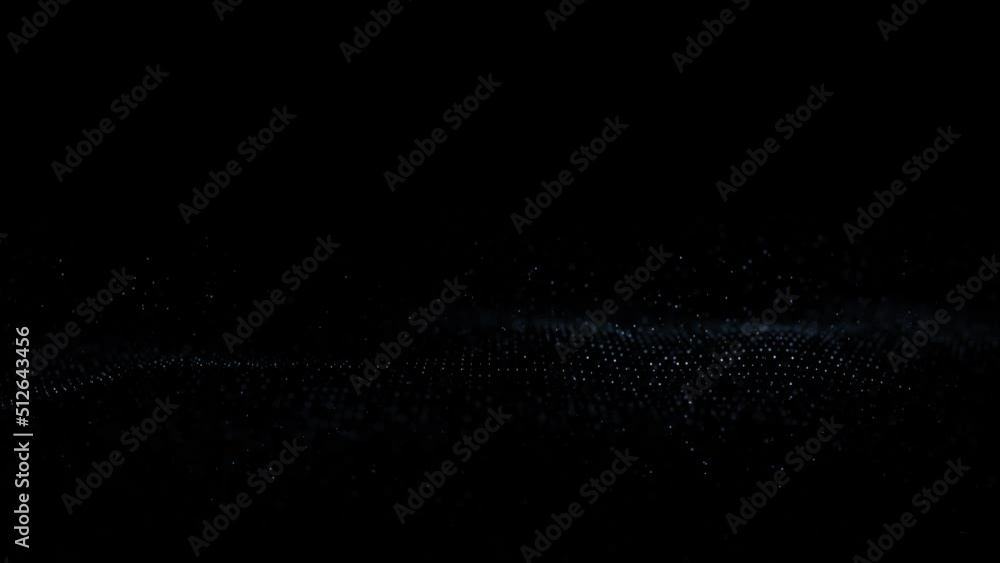 Poster abstract slow motion digital technology glowing dots seamless looping slow motion background. copy s