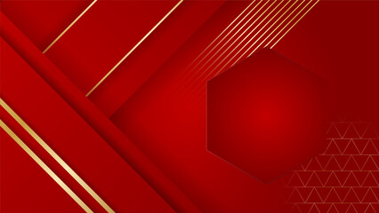 Abstract red and gold shapes background