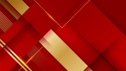 Abstract red and gold shapes background