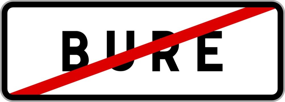 Panneau sortie ville agglom&eacute;ration Bure / Town exit sign Bure