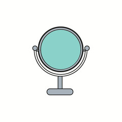 Fototapeta premium Metall flat icon is a simple fashionable glamorous round mirror Vector