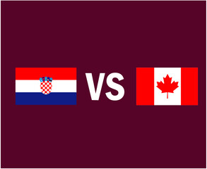 Croatia And Canada Flag Emblem Symbol Design Europe And North America football Final Vector European And North American Countries Football Teams Illustration