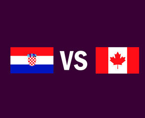Croatia And Canada Flag Emblem Symbol Design Europe And North America football Final Vector European And North American Countries Football Teams Illustration