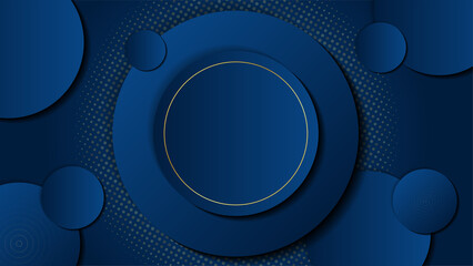 Abstract geometric pattern luxury dark blue with gold background