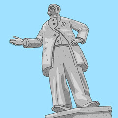Vector Illustration Statue Leader Concept