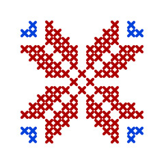 Folk pattern cross stitch snowflake or flower

