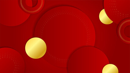 Abstract red and gold shapes background