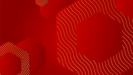 Abstract red and gold shapes background