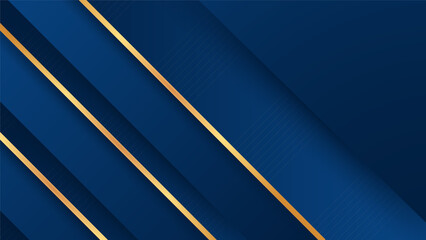 Abstract blue background with gold stripes