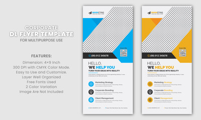 Abstract Corporate Business DL Flyer Rack Card Template Clean Design