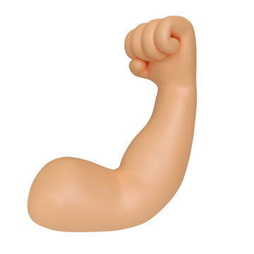 Strong Muscle Hand Gesture 3D Render Illustration