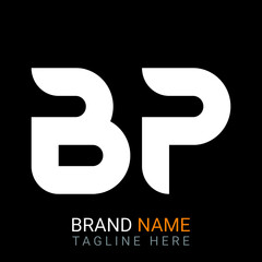 Bp Letter Logo design. black background.
